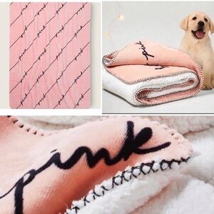 VS PINK MISTY ROSE SHERPA BLANKET